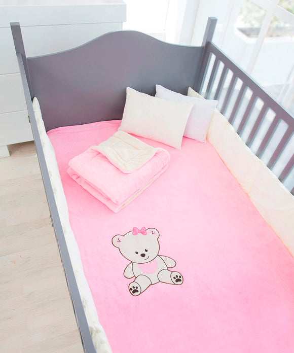 Cobertor bordado Baby pink